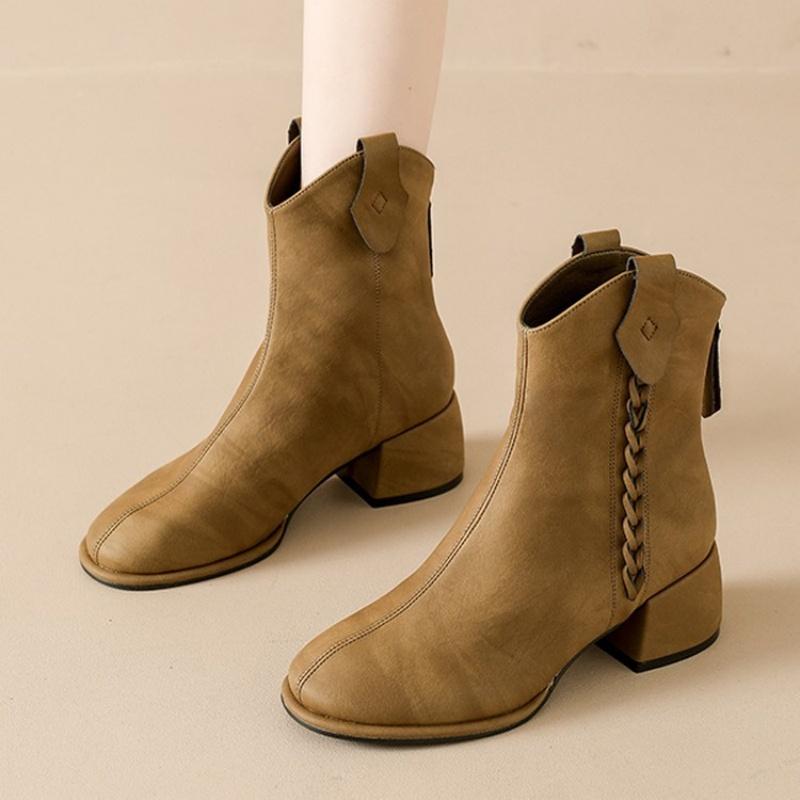 Autumn New Style Retro Women s Ankle Boots Designer Casual Back Zippers Short Boots Fashion Soft Simple Boots Zapatillas 40 коричневый 4480₽