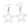 Mode Einfache Design Silber Farbe Hohl Stern Anhänger Ohrringe Frauen Vintage Tropfen Ohrringe