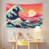 Japanese Art Kanagawa Customizable Tapestries Tapestries Of Various Styles, Anime-themed Wall Hangings, Celebrity Photo Printing