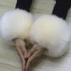 1 Pair Faux Fur Wrist Warmers Fluffy Women Plush Sleeve Cuffs Windproof Thermal Accessory for Jackets Sweaters