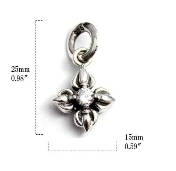 Tibetan Karma Zirconia Amulet Silver Pendant Pendant for Women and Men