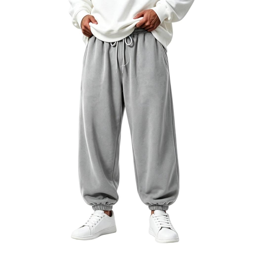 Men's Sweatpants Loose Fit Joggers with Pockets, High Elastic Waistband, Tapered Leg