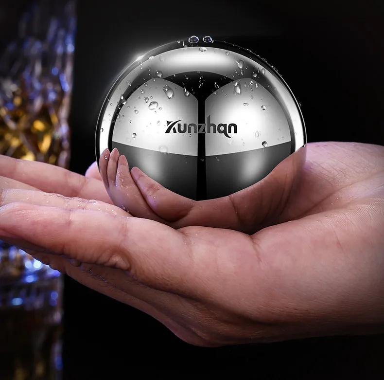 Whiskey Large Ice Ball Mold Set - Stainless Steel Metal - Freezing Chilled Whiskey Stones - Non-Melting Ice Cubes