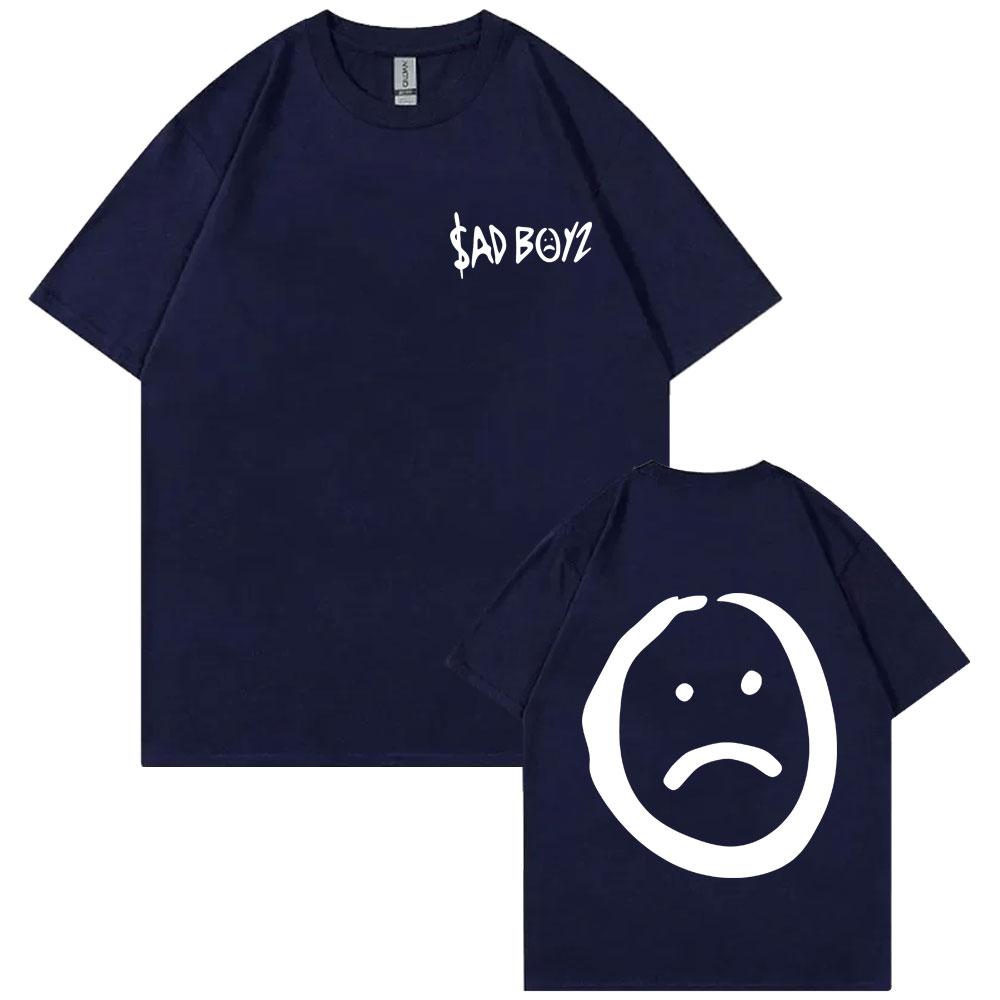 Singer Junior H Sad Boyz Double Sided Print Tshirt Mens Hip Hop Oversized Streetwear Men Fashion Casual Cotton T Shirts