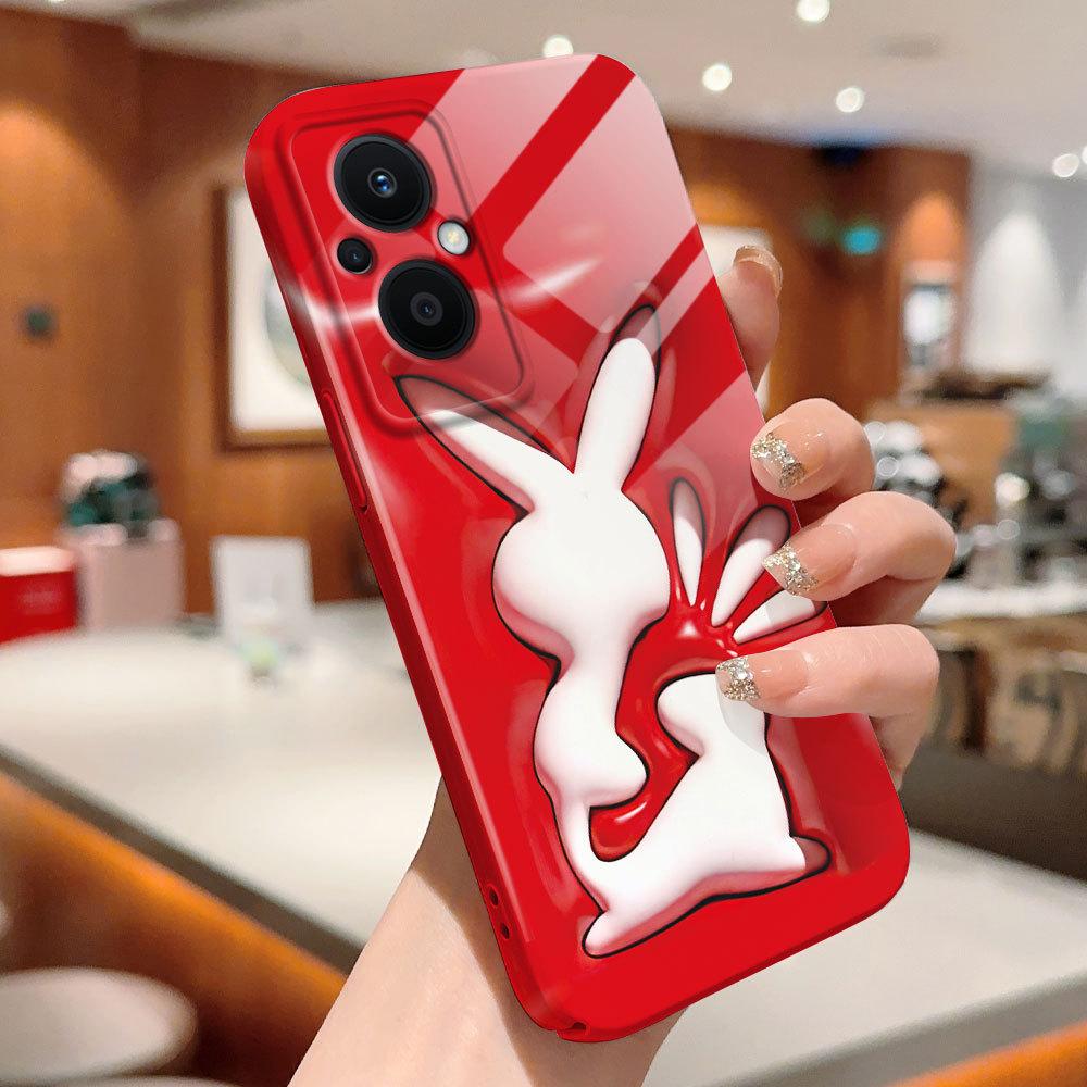 Etui na telefon z filmem all-inclusive, kreskówkowy modny design, twarda skorupa, pełne pokrycie, etui z ochroną aparatu dla OPPO A60 A96 Reno12 Realme C53 C75