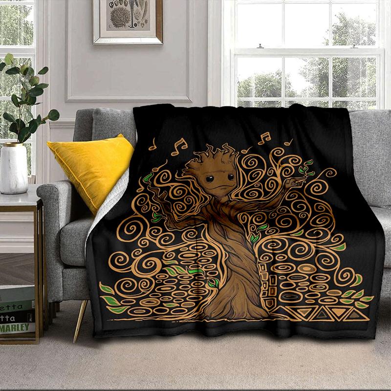 Galactic Raccoon Hero Blanket Flannel Blanket for Bed, Sofa, Camping, Hiking, Picnic Essentials, Gift for Family Fan Gifts