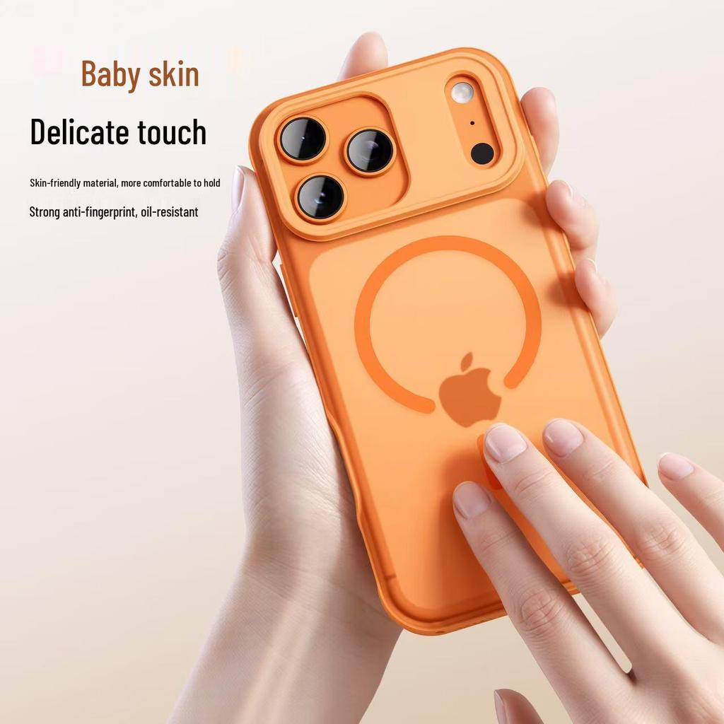 iPhone 17 Pro Magnetic Skin-Feel Case with Rotating Stand & Anti-Drop Protection (Compatible with Apple 16/15 Pro)