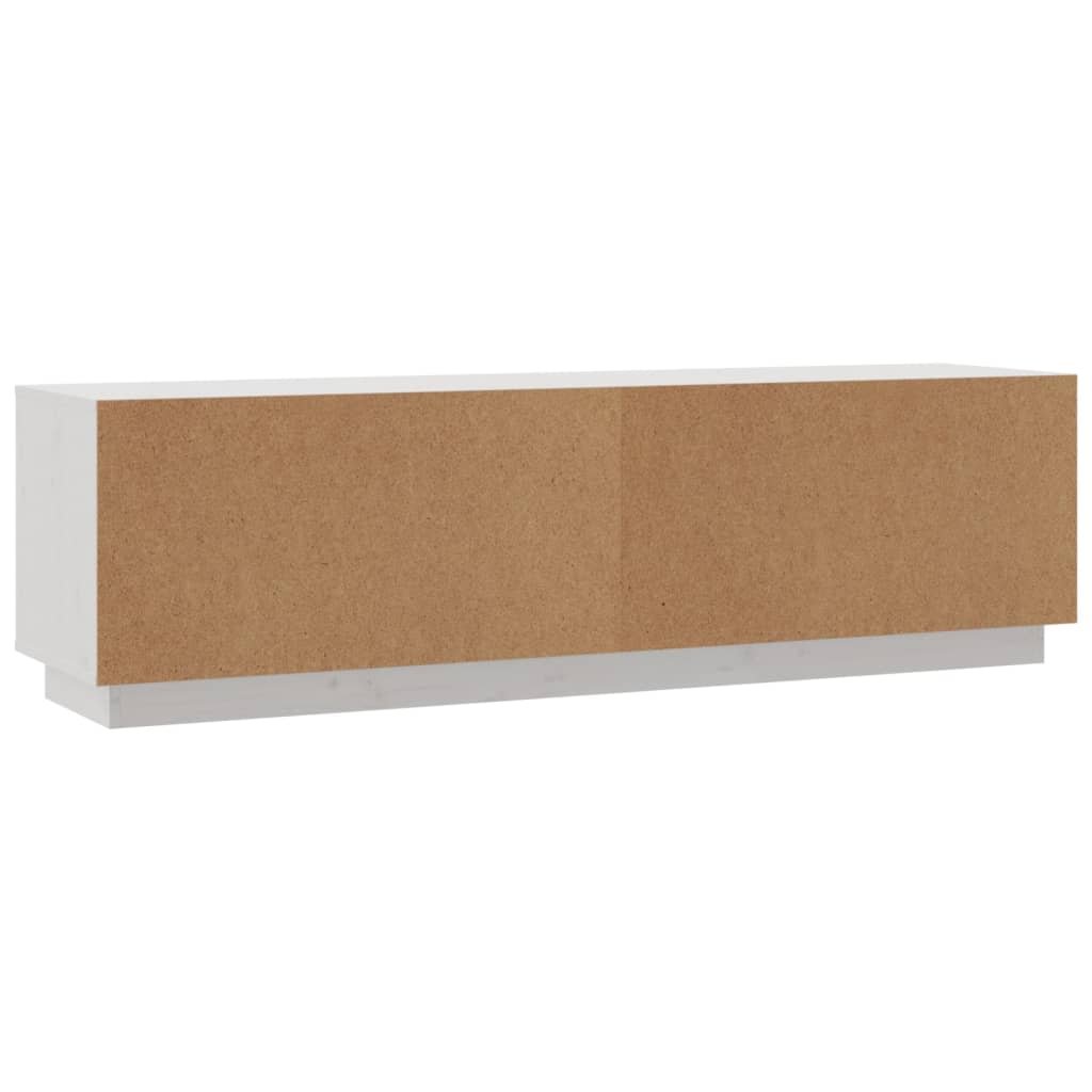 TV Stand White 140 x 35 x 40 cm Solid Pine Wood