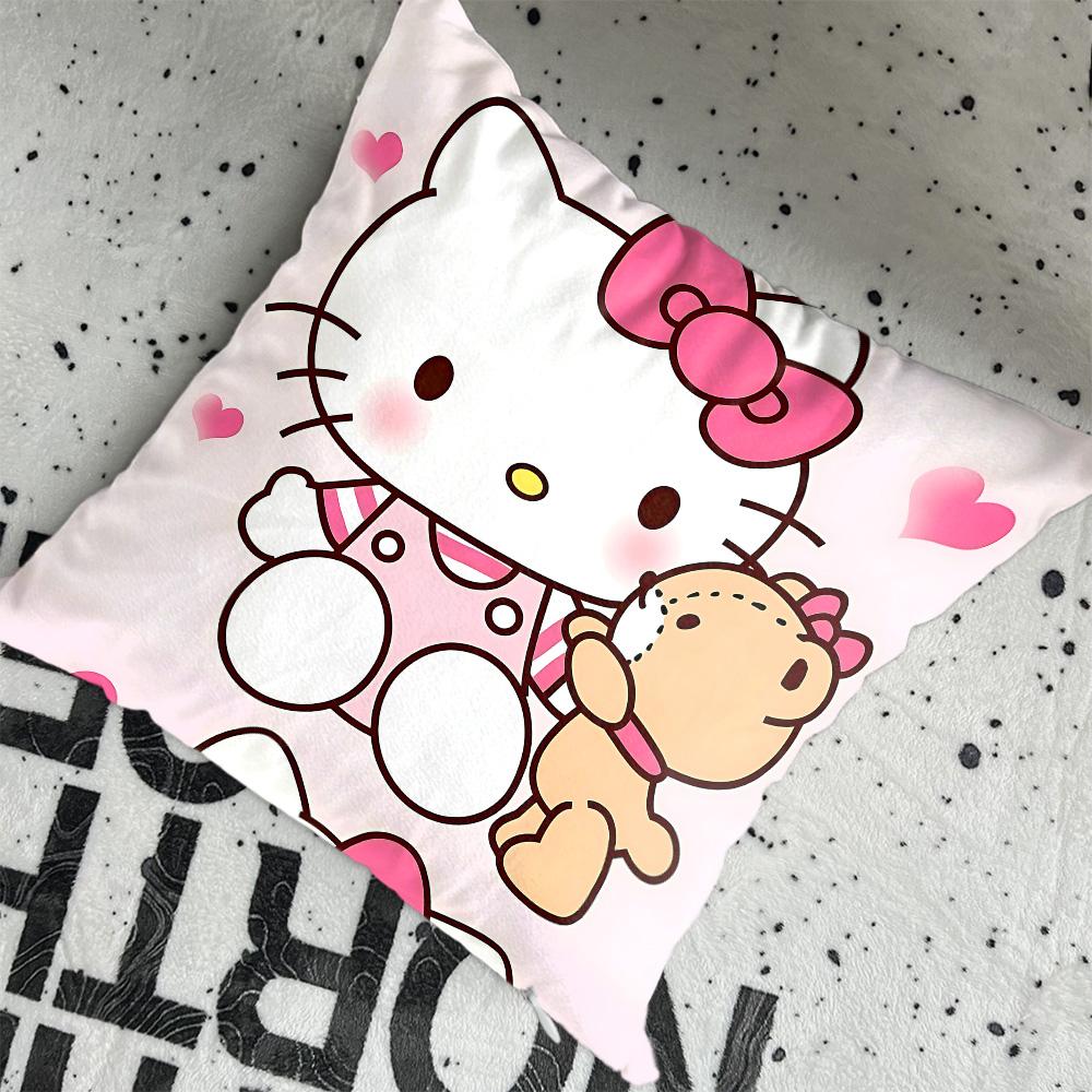 Pillows Decorative Sofa Cushions Kawaii H-Hellocats Pillowcase 45X45 Cushion Cover Ornamental Pillow Cases Home Decor Items More