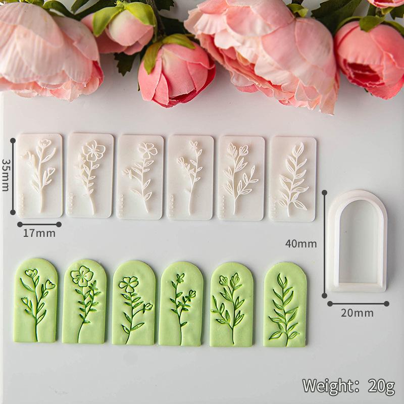 Fresh Flower Clay Soft Pottery Earrings Molds Are Suitable for Making Handmade Diy Jewelry Pendants Polymer Clay Tools