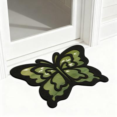 Alfombra de Piso Forma de Mariposas Repelente al Agua Fácil de Limpiar Alfombra de Baño con Base Antideslizante Alfombra de Baño de Tierra de Diatomeas de Alta Densidad