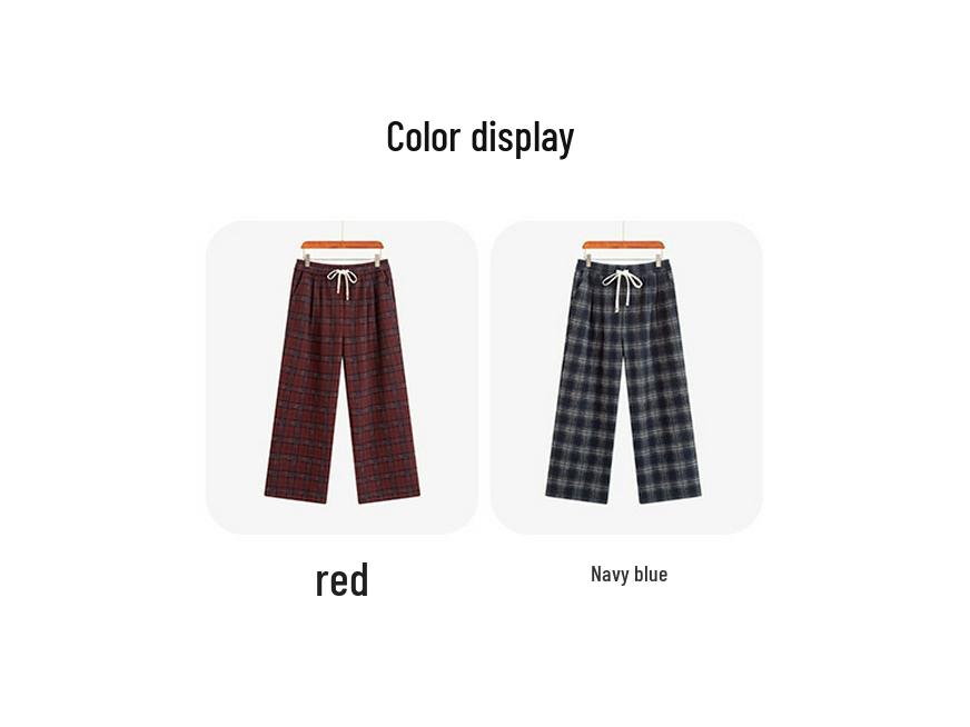 Women's Plus Size High Waist Vintage Plaid Wide Leg Pants - Winter 2025 Collection