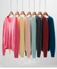 V-Neck Wool Cashmere Loose Brushed Sweater - Solid Color, Versatile, and Skin-Friendly Knitwear
