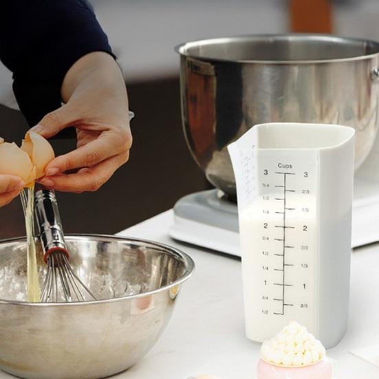 Silikon Messbecher Doppelskala Backen Kochen Messbecher Flexibler Ausguss Komfortgriff Mikrowellen- & Spülmaschinenfest Küchenwerkzeuge