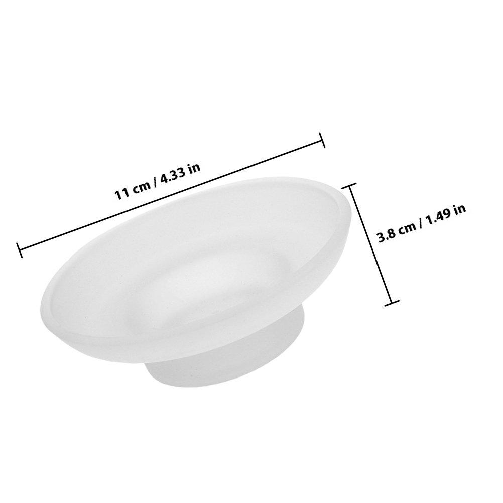 

Glass Soap Dish Transparent Round Suitable for Bathroom Kitchen Sink Clear Soap Bar Holder Nonslip Base Easy to Clean