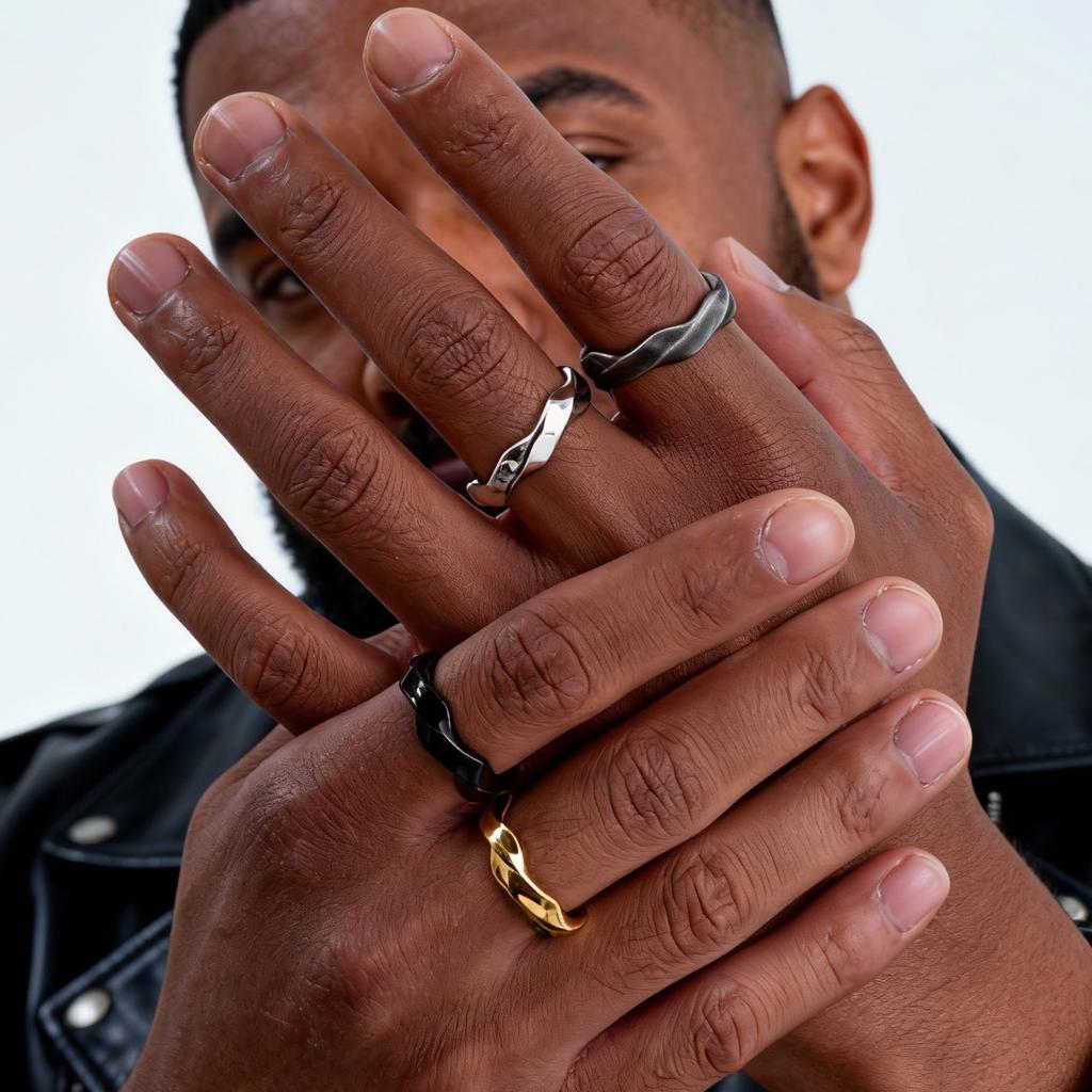Classic Mobius Rings for Men Boys,Waterproof Stainless Steel Twist Finger Band,Vintage Love Eternity Jewelry Gift for Him Boys