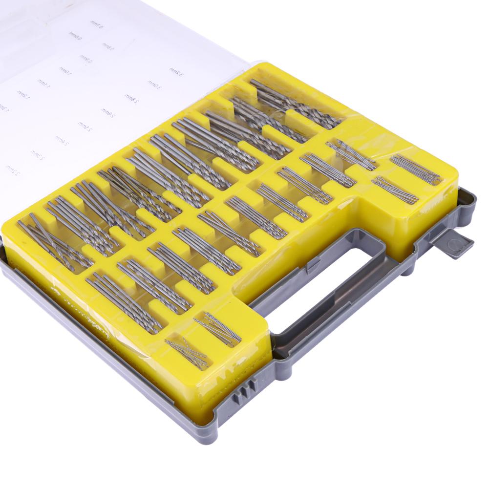 150pcs Metal Drill Bits Storage Plastic Box 0.4-3.2mm Auger Drill Bits High Hardness Wear-resistant for Hardwood Plastic Rubber