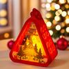 Mini Christmas LED Triangle Lantern Santa Claus Snowman Festival Lamp Bedside NightLight Xmas Holiday Table Decor Ornaments Gift