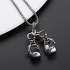 Fashion Gold Silver Balck Mens Boys Gift Choker Boxing Glove Pendant Necklace Chain