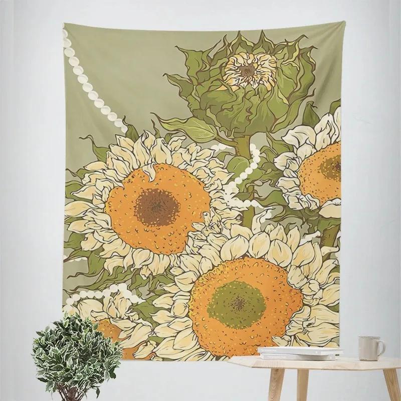Succulent Plants Flowers Decorative Tapestry Home Wall Decor Office Living Room Tapestry