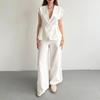 Giacca da abito da donna Amazon europea e americana nuova con scollo a V allacciatura in vita pantaloni a gamba larga completo da pendolare con temperamento