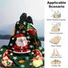 1pc Santa Claus Printing Lightweight Flannel Blanket, Comfortable and Warm Blanket, for Camping Sofa Bed and Couch Office, Gift