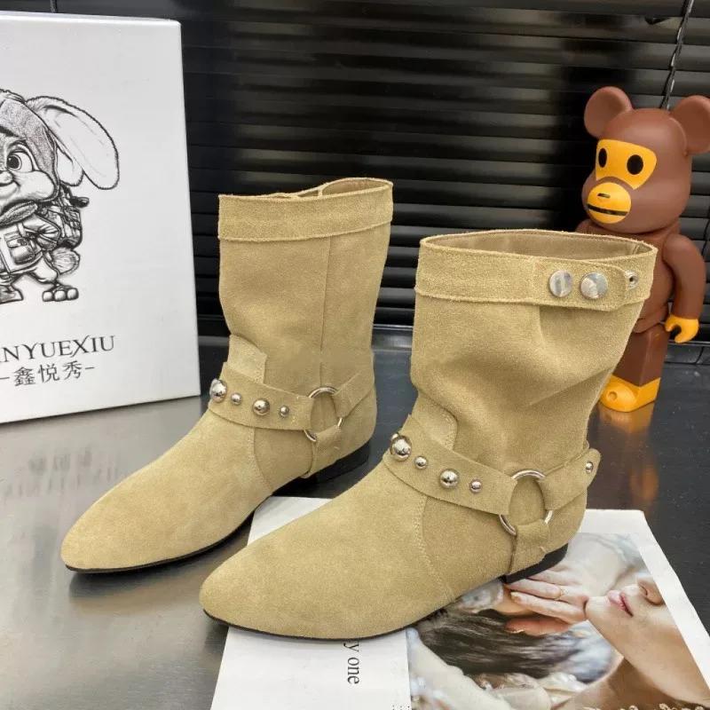 AutumnVersatile Women's Comfortable Leather Ankle Boots Low Heel Party Shoes Women's Short Boots Classic Style