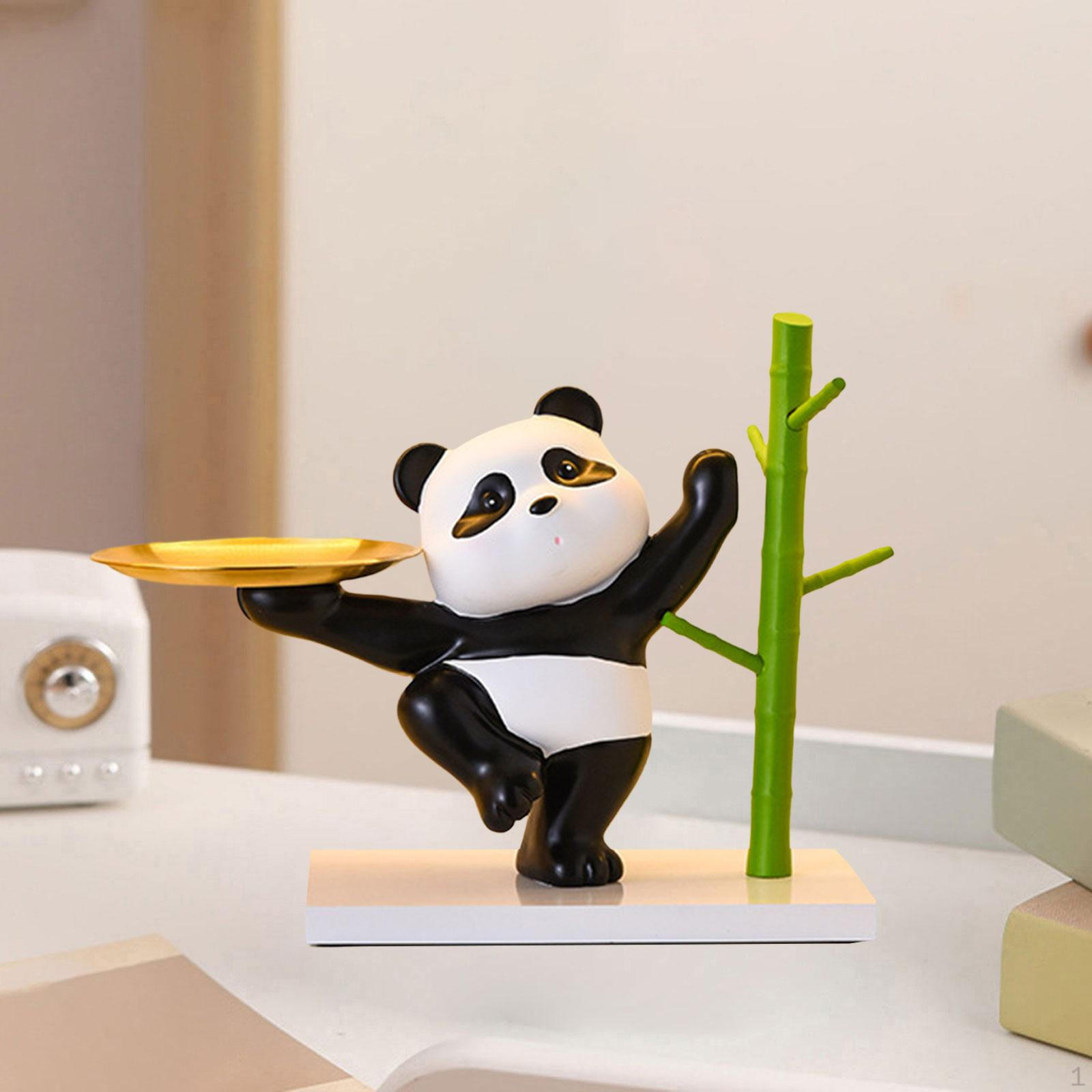 

Симпатичная фигурка панды, декоративный поднос для организации и хранения на столе