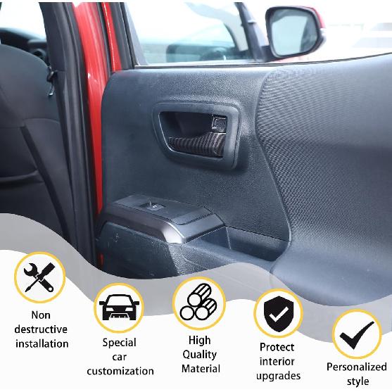 Car Inner Door Handles Cover Trim Compatible with Toyota Tacoma 2016-2022, Auto Inner Door Handles Cover Interior Door Handles Protector Trim