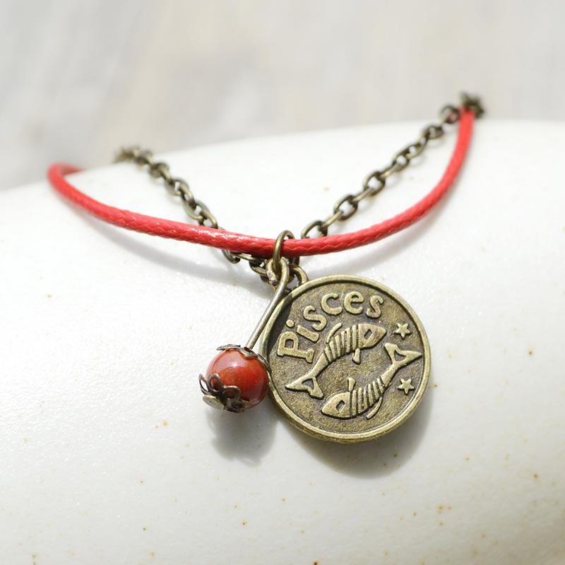 

Винтажный лесной браслет на ногу с созвездиями, ручной работы, красивый браслет на ногу с вишневым колокольчиком, корейская версия, универсальные аксессуары для девушки