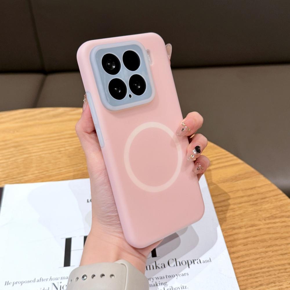 Fashion Jelly 2 In 1 Liquid Silicone For Magsafe Magnetic Phone Case For XiaoMi Mi 15 14 Pro Frosted Non-Slip Soft Bumper Cover
