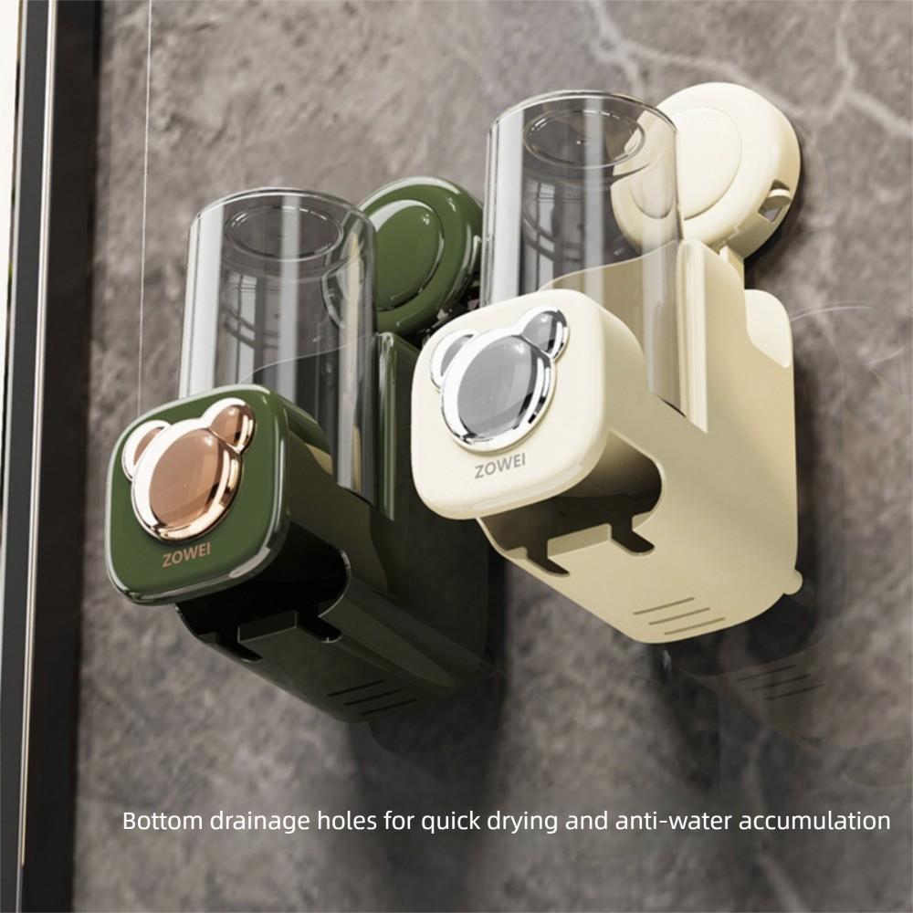 Suction Cup Toothbrush Cup Holder Wall-mounted Toothbrush Storage Rack Toothbrush Rack  Household