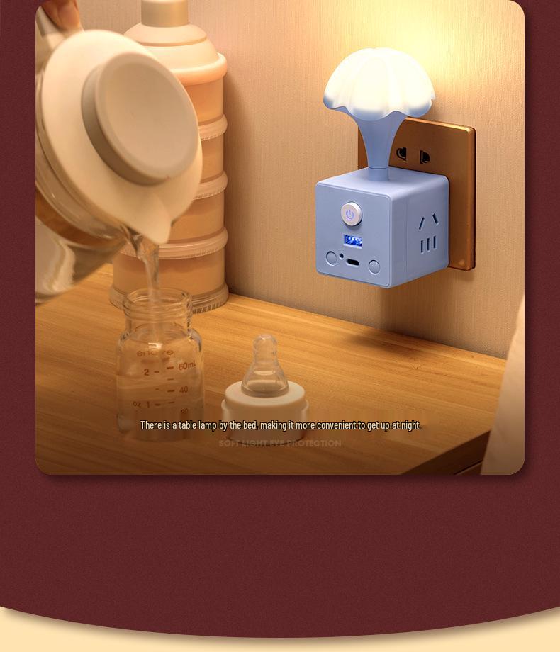 Multifunctional Cube Power Strip with USB and Night Light