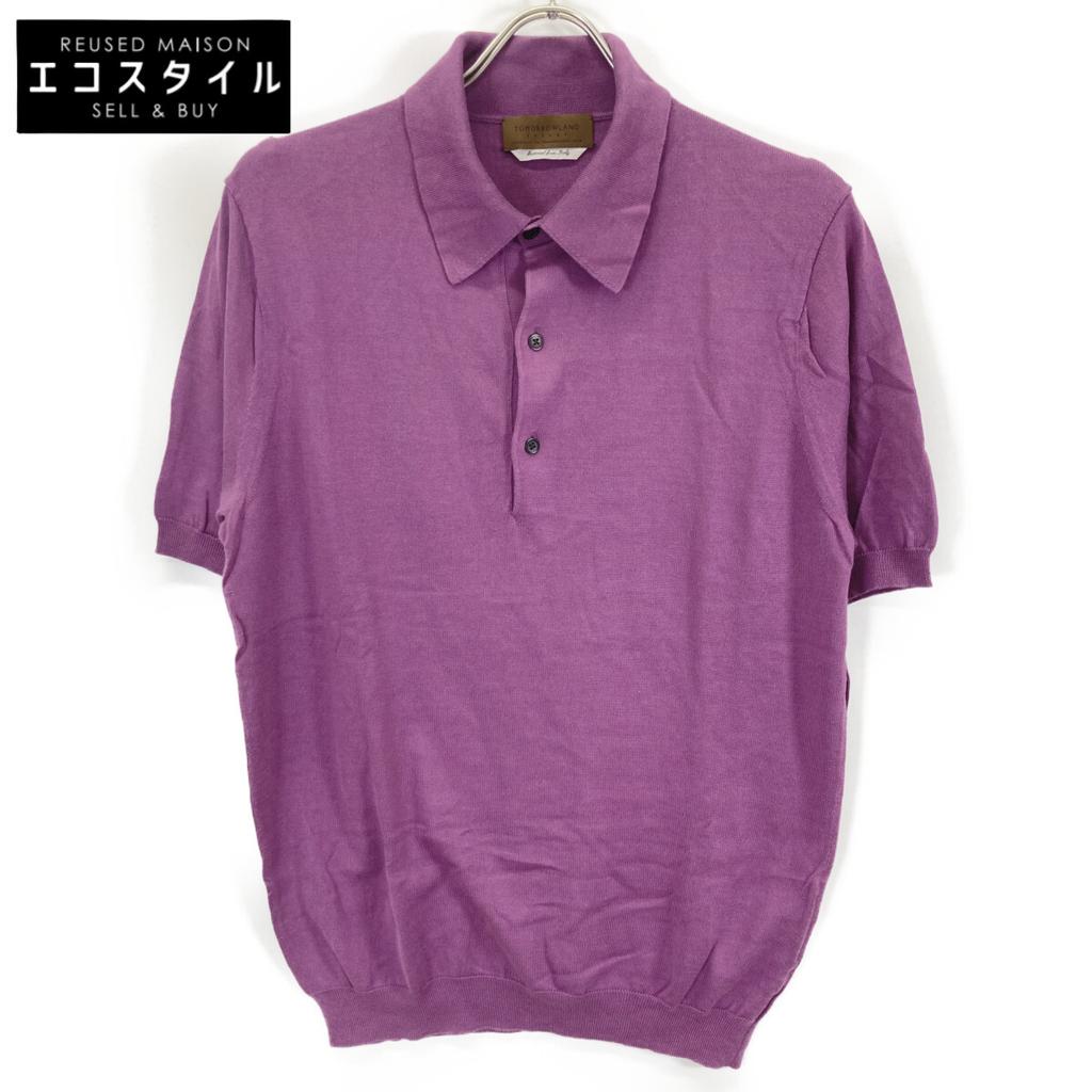 TOMORROWLAND 61-02-12-02002 Purple Silk Cotton Knit Polo Shirt SESIA tops M purpleUsed