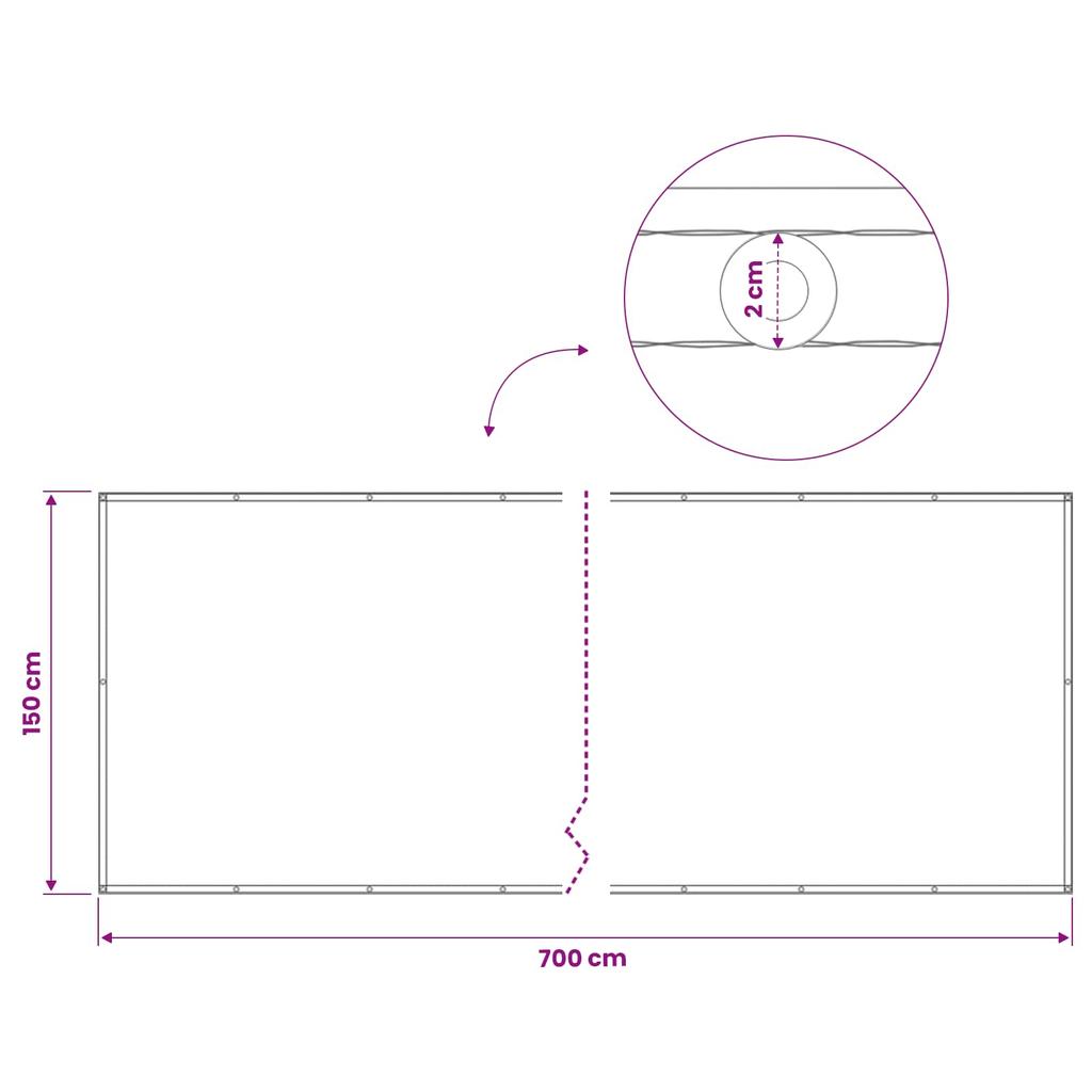Balcony Privacy Screen 150 x 700 cm Fabric with PU Coating Sand
