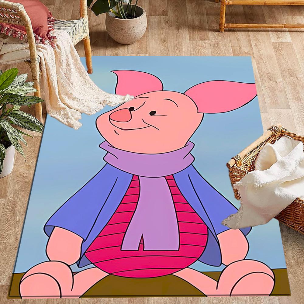Ferkels Lila Schal Abenteuer Disney Zeichentrickfilm Thema Rutschfester Teppich - Polyester, Heimdekoration, Geeignet für Schlafzimmer, Wohnzimmer, Eingangsbereiche und Studios