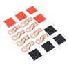 8 Pcs Battery Rings Terminal 1 2 Inch Stud Brass Lugs Red Black 2:1 Heat Shrink Tubing Connectors Gold for Marine Solar