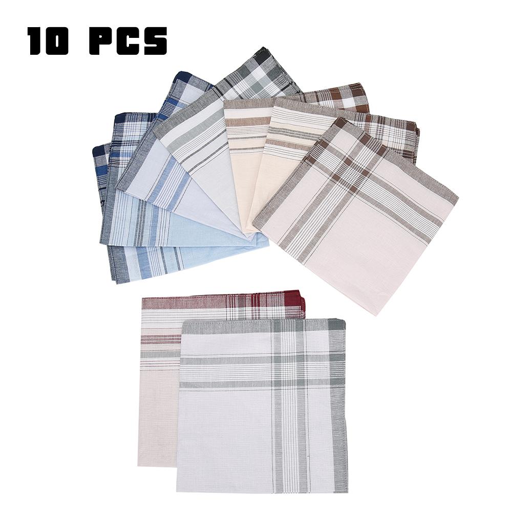 

Handkerchief Soft Cotton Gents Hankies Reusable Square Plaid Pocket Handkerchiefs Unisex Business Pocket Hankies for Decorative