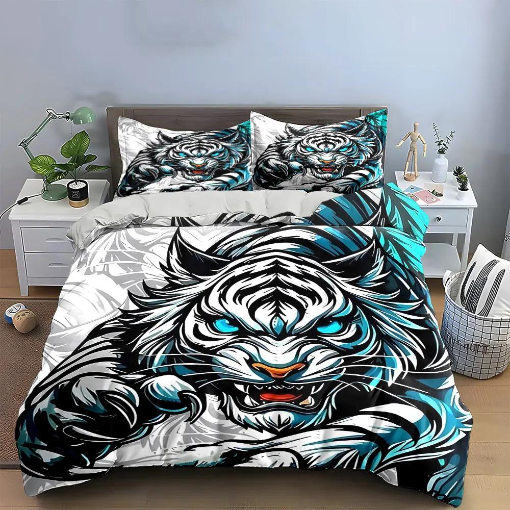 "Fierce Tiger Art Decor Set" Soft Comfortable Duvet Cover Bedding Set Included 1*Duvet Cover & 2*Pillowcases Gift