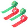 4Pcs Gift Ribbon Premium Polyester Bright Colors Exquisite Pattern Wide Application Wrapping Ribbon