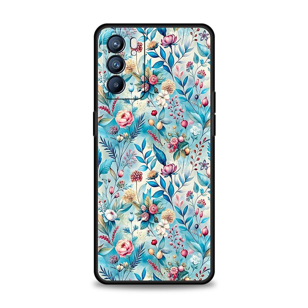 Oil Painting Flowers Pattern Design Phone Case For Oppo A17 A31 A54 A57 A78 A79 A98 Find X5 X6 Reno 8 10 11 12 13 F Pro Soft TPU