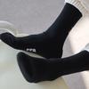 Black Basic Plain Sports Cushion Long Socks Set 3-Pack Black