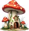 QT2056#15CM Whimsical Mushroom House Creative Decorative Stickers, Suitable for a Variety of Scene Decorations, Such As Cars, Trucks