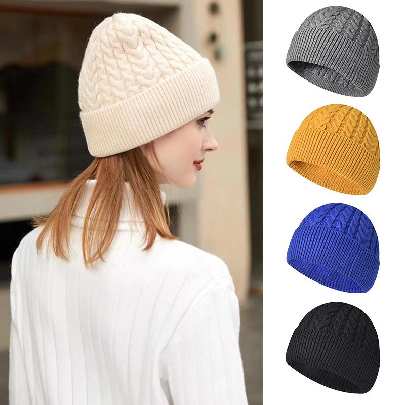 Winter Cable Knit Beanie with Earflaps - Face-Slimming Wool Hat for Women/Men