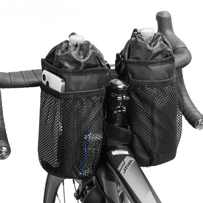Borsa Bici Portaborraccia Bici Attacco Manubrio Borsa Termica con Tasca in Rete Portabicchieri da Caffè Portaborraccia da Ciclismo