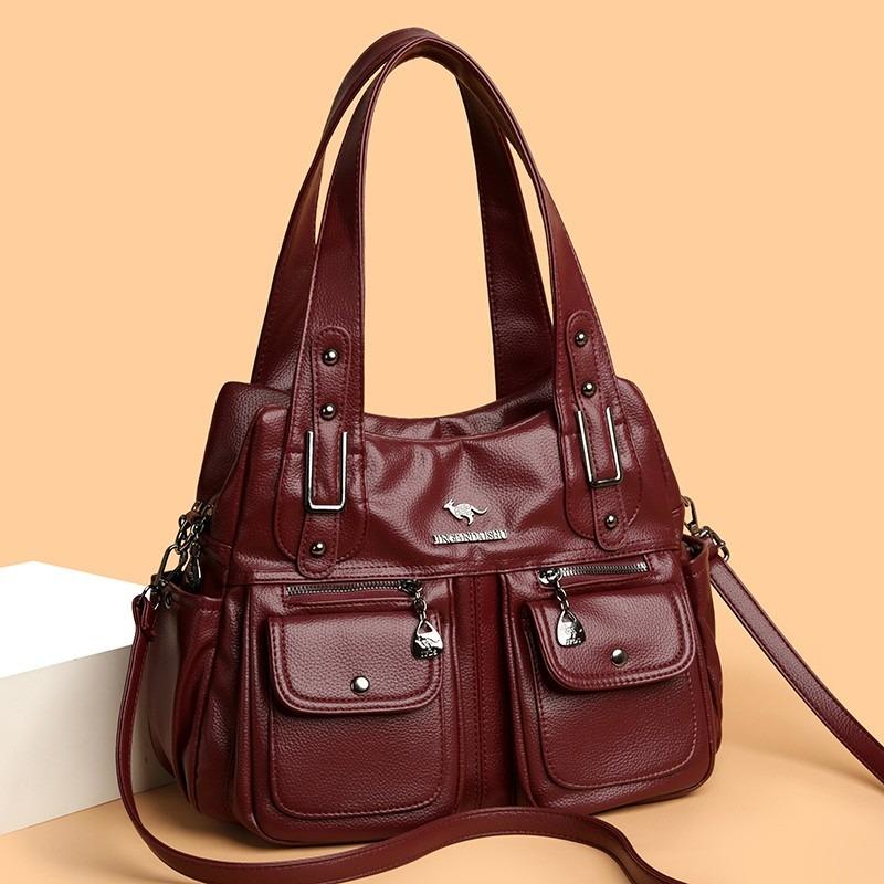 Trendy dámská taška přes rameno s více kapsami, všestranná crossbody kabelka pro každodenní a neformální použití