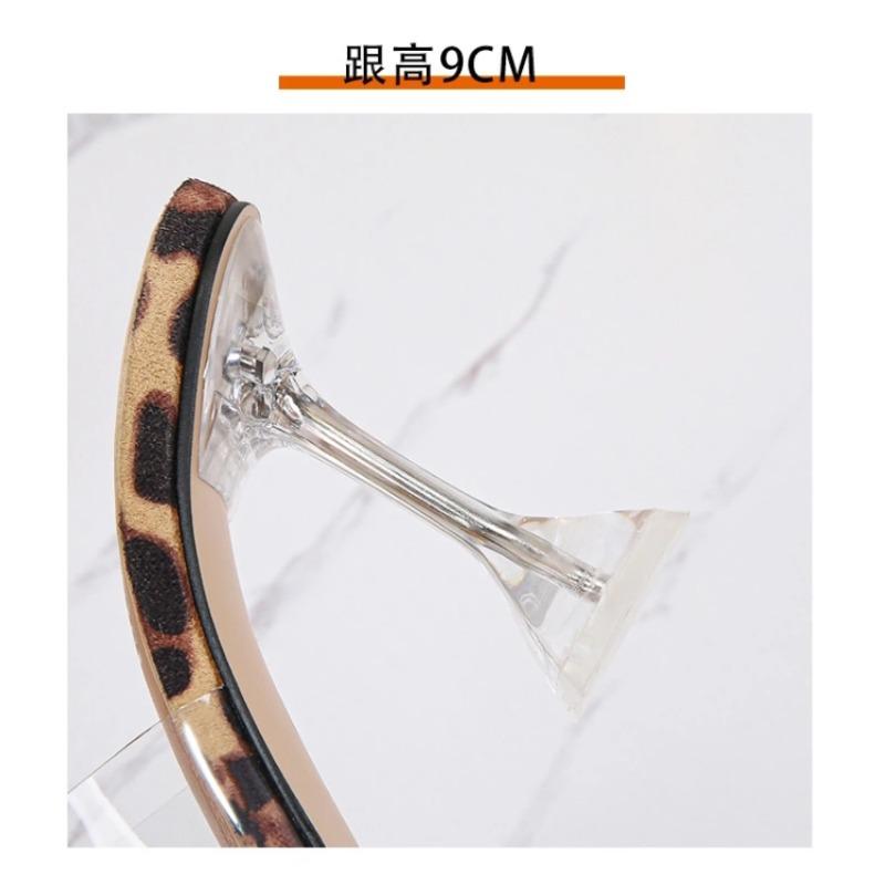 Fashion New Style Popular Jelly Slippers Open Toed High Heels Women Transparent Heel Slippers Fashion Lady Shoes Sexy Slippers Plus Size