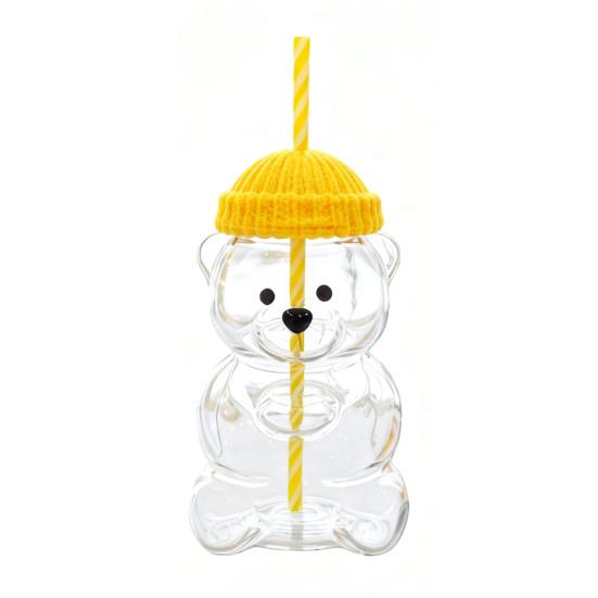 Bjørn Drikkekopp Søt Kaffekopp 20oz Morsomme Glasskopper for Kaffe Melk Te Juice Varmebestandig Glass for Selskaper Hjemmekontor