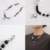 Vintage Beaded Crossed Star Necklace for Women Fashion Aesthetic Y2k Jewelry