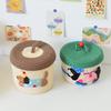 Colorful Cartoon Organizers Bin For Children Portable Storage Container With Smooth Cotton Fabric Classroom Home Use